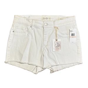 Jessica Simpson Women’s White Kiss Me Cut Off Denim Jean Shorts